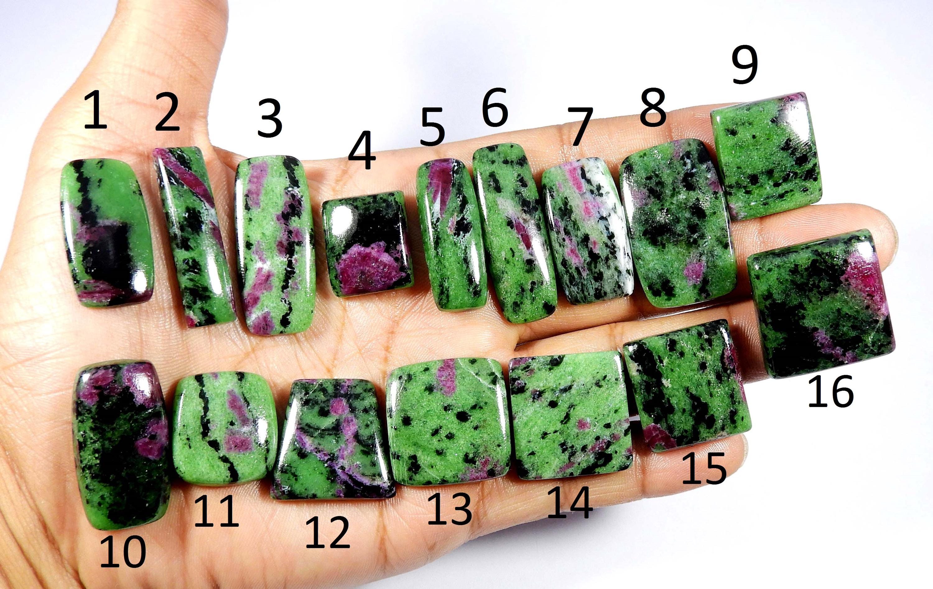Ruby Zoisite Gemstone. Unique~ Green Red Ruby Zoisite. Natural Ruby Zoisite Cabochon. Wholesale Mix Shape Ruby Zoisite Losse For Jewelry.