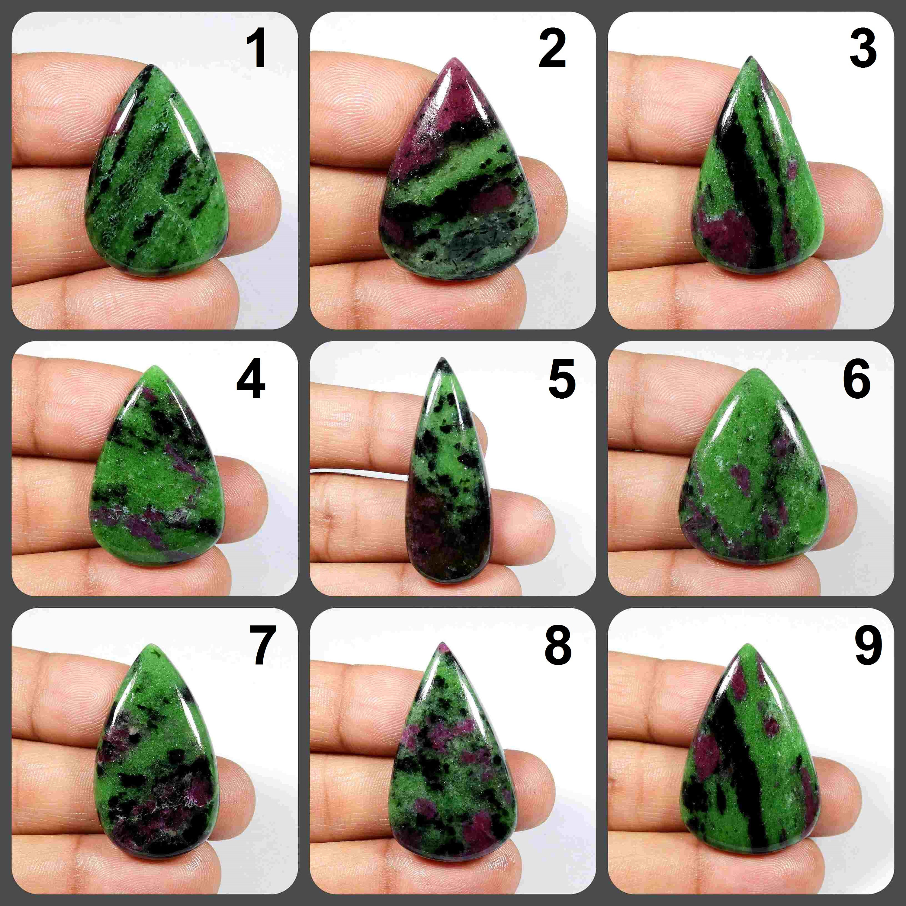 Green Red Ruby Zoisite. Toppest~ Ruby Zoisite Cabochon. Natural Ruby Zoisite Gemstone. Wholesale Ruby Zoisite Jewelry Use. Variation Rz-a Green Red Ruby Zoisite. Toppest~ Ruby Zoisite Cabochon. Natural Ruby Zoisite Gemstone. Wholesale Ruby Zoisite Jewelry Use. Variation Rz-a