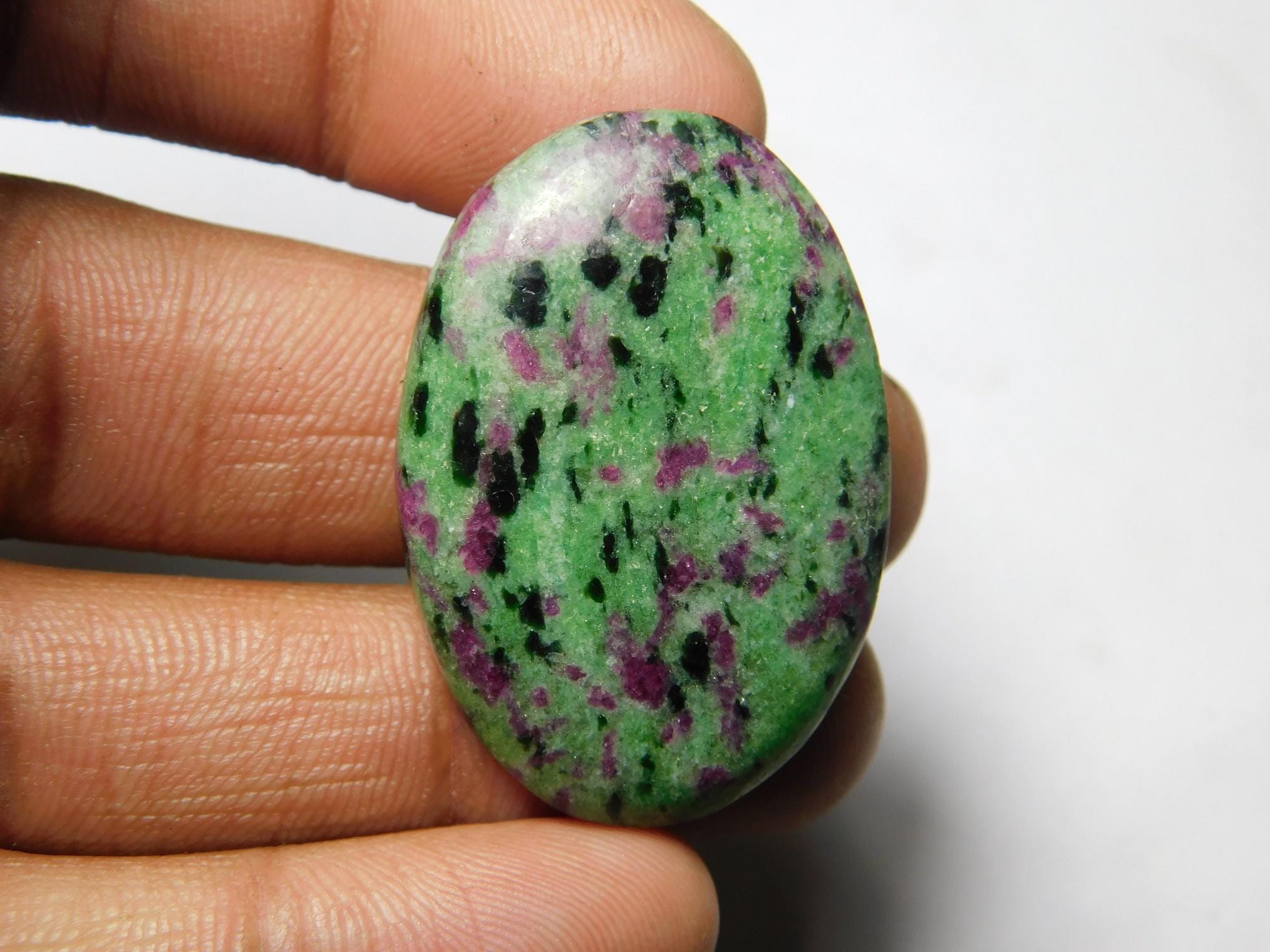 Ruby Zoisite Cabochon, Loose Gemstone For Jewelry Making (32 X 25 Mm, 60cts) Ruby Zoisite Cabochon, Loose Gemstone For Jewelry Making (32 X 25 Mm, 60cts)