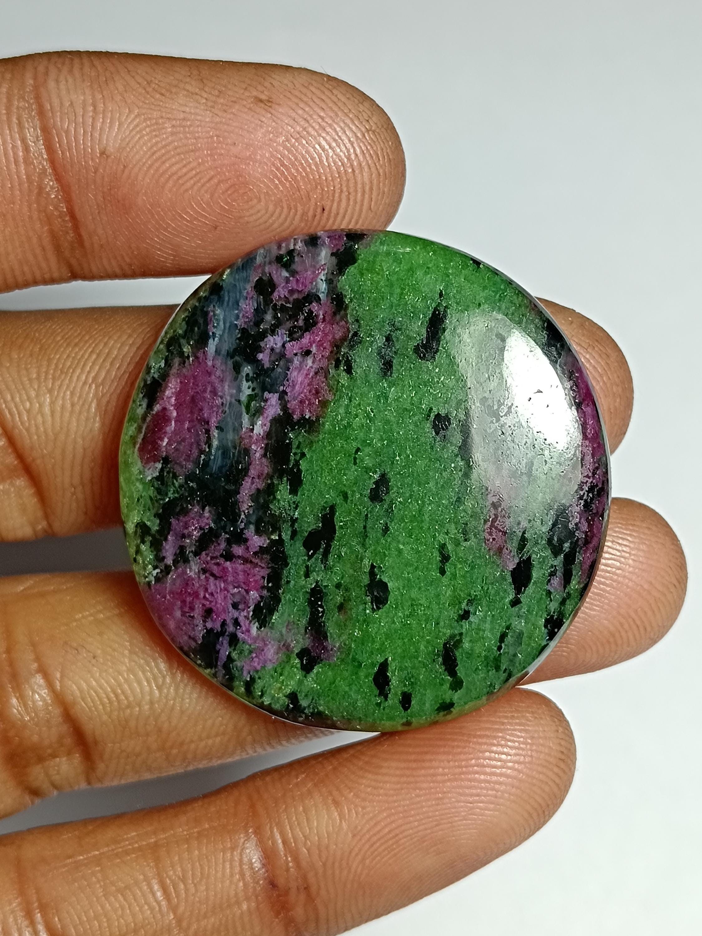 Ruby Zoisite Cabochon: Natural Gemstone For Jewelry Making (80cts, 35x35mm) Ruby Zoisite Cabochon: Natural Gemstone For Jewelry Making (80cts, 35x35mm)