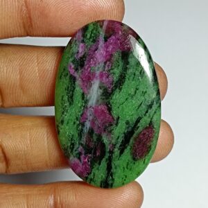 Ruby Zoisite Cabochon: Natural Gemstone For Jewelry Making (55cts, 42x27mm) Ruby Zoisite Cabochon: Natural Gemstone For Jewelry Making (55cts, 42x27mm)