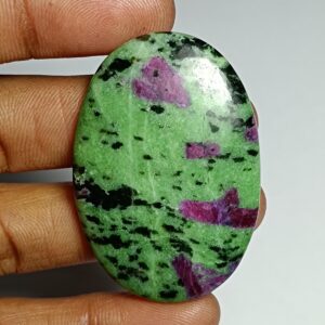 Ruby Zoisite Cabochon: Natural Gemstone For Jewelry Making (90cts, 46x32mm) Ruby Zoisite Cabochon: Natural Gemstone For Jewelry Making (90cts, 46x32mm)