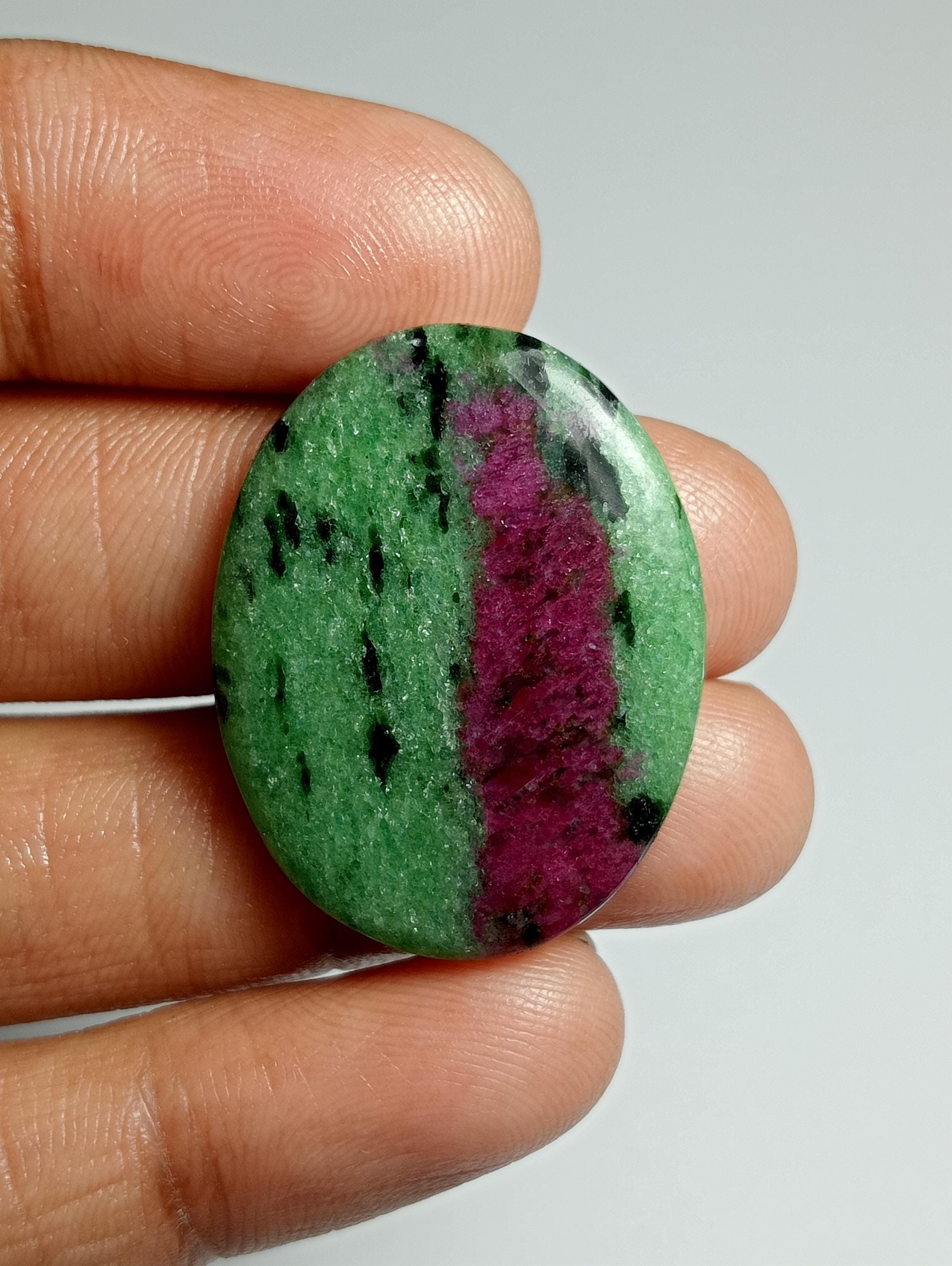 Ruby Zoisite Cabochon: Natural Gemstone For Jewelry Making (33cts, 29x22mm) #150 Ruby Zoisite Cabochon: Natural Gemstone For Jewelry Making (33cts, 29x22mm) #150