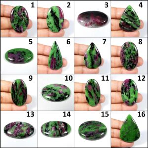 Ruby Zoisite Cabochon. Natural Ruby Zoisite Gemstone. Unique~ Green Red Ruby Zoisite. Wholesale Ruby Zoisite Jewelry Use. Variation. Rzm-