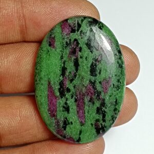 Ruby Zoisite Cabochon: Natural Gemstone For Jewelry Making (71cts, 41x29mm) Ruby Zoisite Cabochon: Natural Gemstone For Jewelry Making (71cts, 41x29mm)