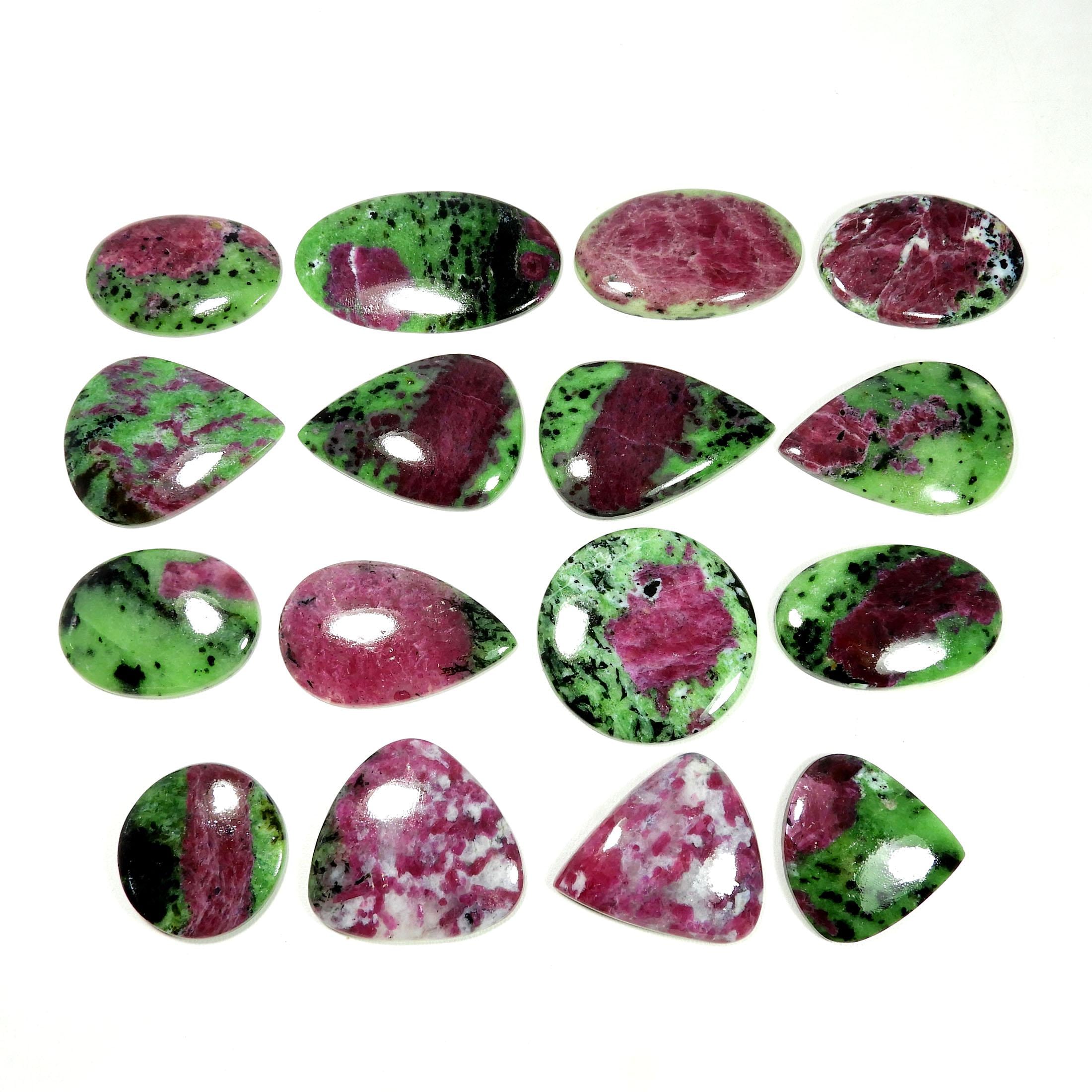 Natural Ruby Zoisite Cabochon Green Red Gemstone For Wire Wrapping Rzm-