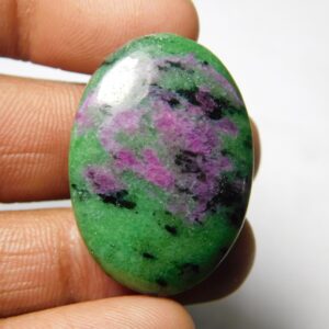 Natural Ruby Zoisite Cabochon, Loose Gemstone (42 X 22 Mm, 49cts) Natural Ruby Zoisite Cabochon, Loose Gemstone (42 X 22 Mm, 49cts)