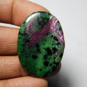 Natural Ruby Zoisite Cabochon, Loose Gemstone (38 X 27 Mm) Natural Ruby Zoisite Cabochon, Loose Gemstone (38 X 27 Mm)