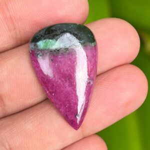 Natural Ruby Zoisite Cabochon: Untreated Gemstone, 24.65 Carat Natural Ruby Zoisite Cabochon: Untreated Gemstone, 24.65 Carat