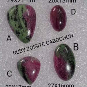 Natural Ruby Zoisite Cabochon: Untreated Watermelon Gemstone Natural Ruby Zoisite Cabochon: Untreated Watermelon Gemstone