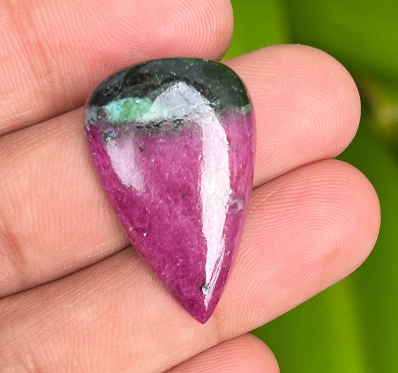 Natural Ruby Zoisite Cabochon: Untreated Gemstone, 58.30 Carat Natural Ruby Zoisite Cabochon: Untreated Gemstone, 58.30 Carat