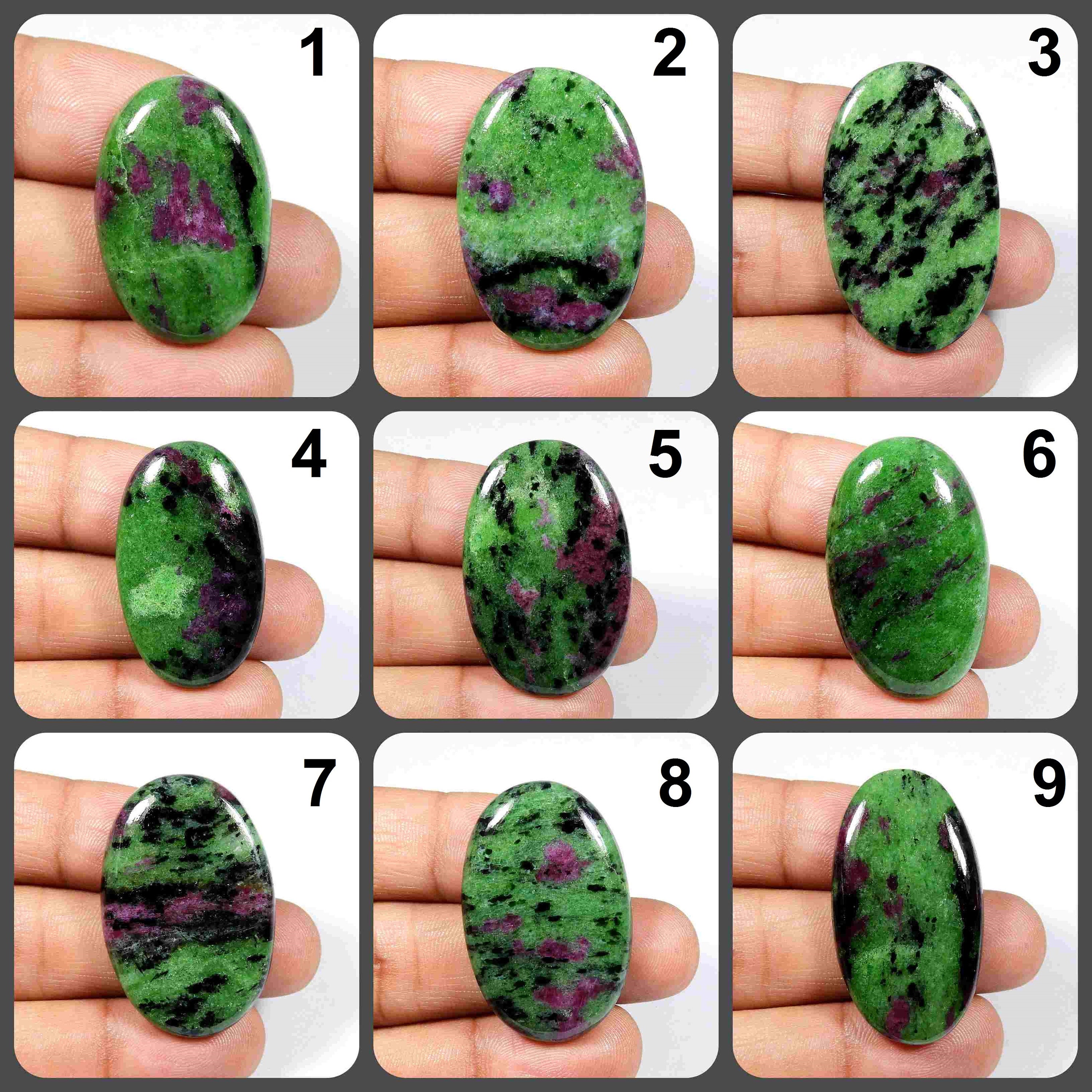 Ruby Zoisite Cabochon. Toppest~ Green Red Ruby Zoisite. Natural Ruby Zoisite Gemstone. Wholesale Ruby Zoisite Jewelry Use. Variation. Rz-b