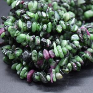 Ruby Zoisite Gemstone Chips Nuggets Beads - 5mm - 8mm - 32" Strand