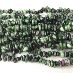 Natural Ruby Zoisite 5-8mm Chips Genuine Gemstone Loose Nugget Beads 34 Inch Jewelry Supply Bracelet Necklace Material Support Wholesale