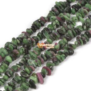 Natural Green Ruby Zoisite Freedom Chips Loose Beads 4-9mm For Jewelry Making Diy Handmade Craft 16 Inch