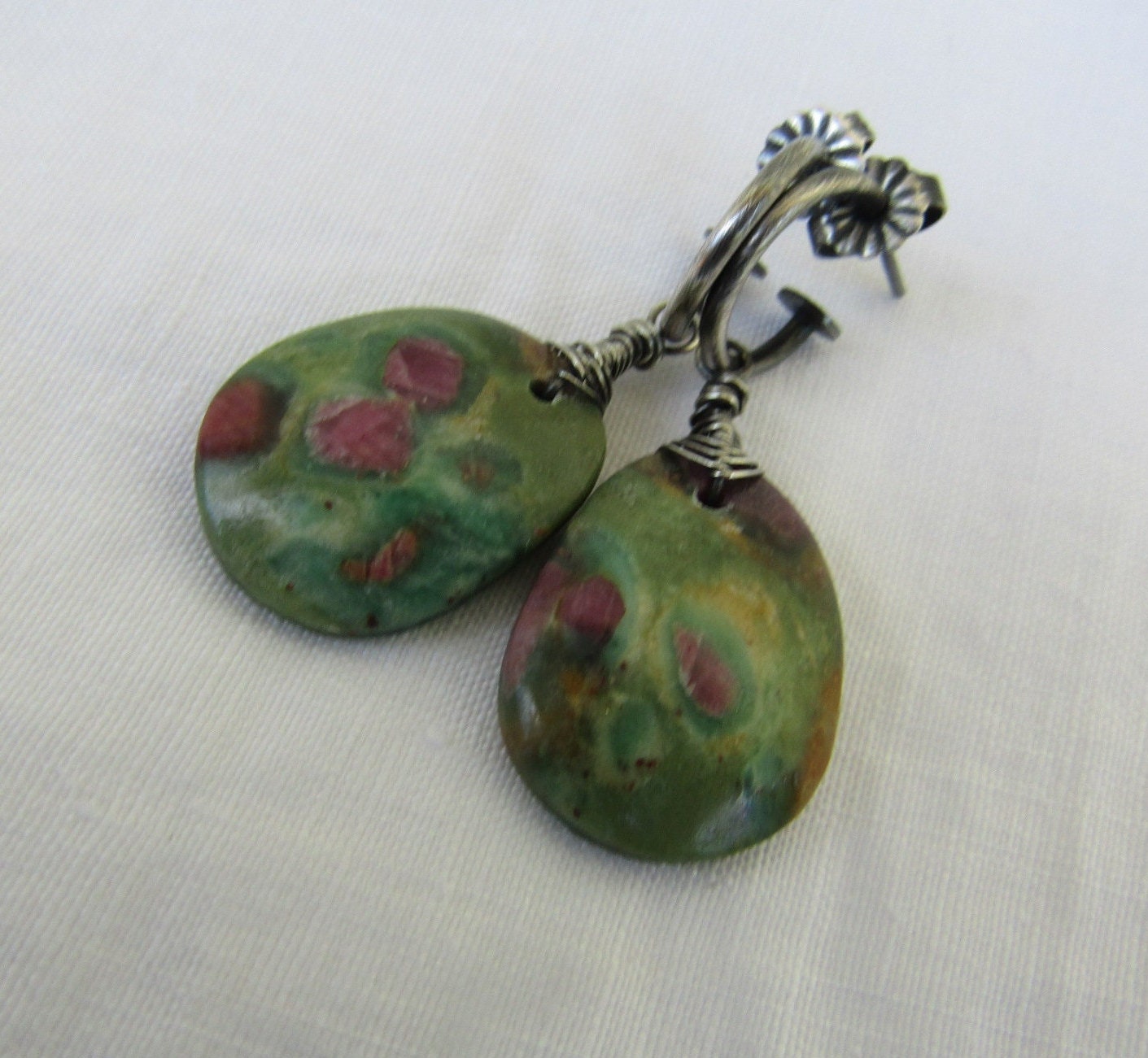 Ruby Zoisite Earrings