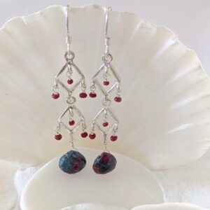 Sterling Silver And Rubies/ruby Zoisite Earrings Sterling Silver And Rubies/ruby Zoisite Earrings