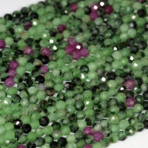 2-3MM Ruby Zoisite Beads Grade AAA Genuine Natural Gemstone Full Strand Faceted Round Loose Beads 15.5" Bulk Lot Options (107158-2303)