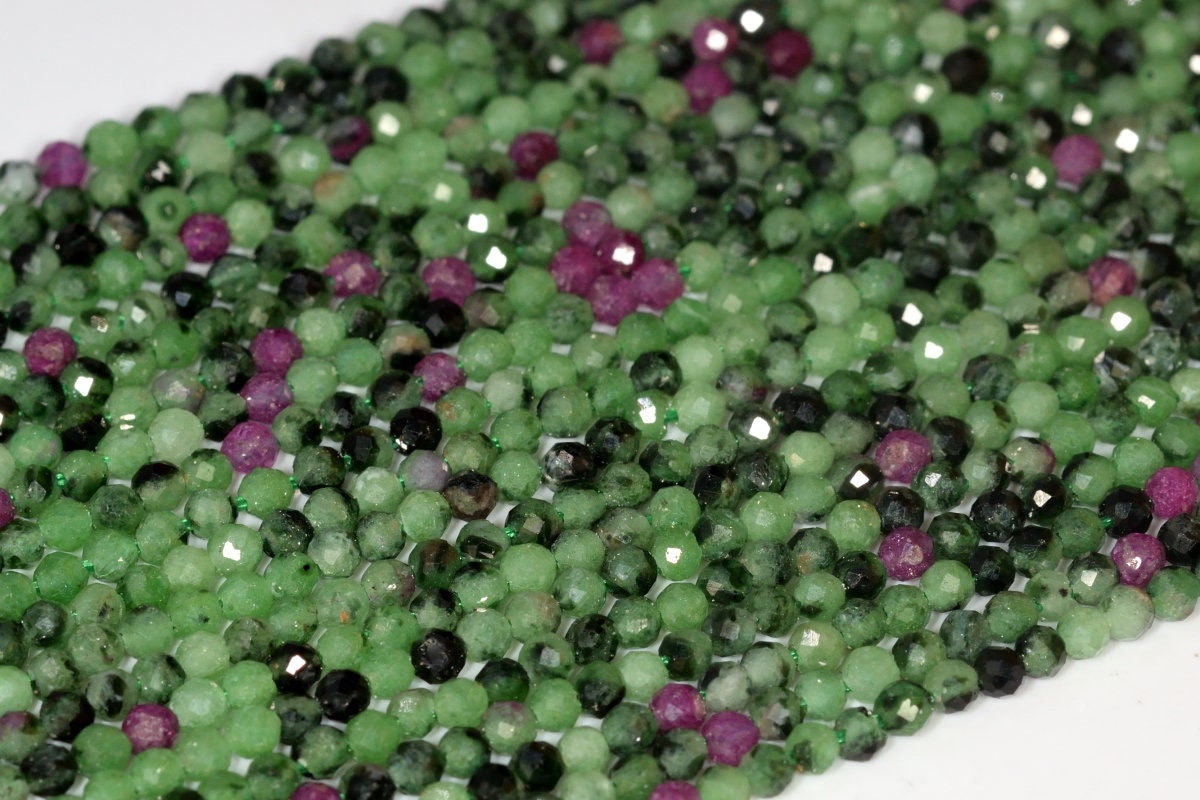 2-3mm Ruby Zoisite Beads Grade Aaa Genuine Natural Gemstone Full Strand Faceted Round Loose Beads 15.5" Bulk Lot Options (107158-2303)