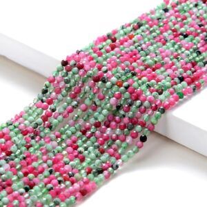 2MM Ruby Zoisite Gemstone Natural Grade AAA Micro Faceted Round Beads 15 inch Full Strand (80016260-P53)
