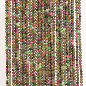 2mm Genuine Brazil Ruby Zoisite Gemstone Grade Aa Multi Color Micro Faceted Round Loose Beads 15.5 Inch Full Strand (80004633-344)