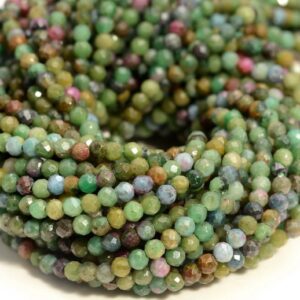 3mm Genuine Brazil Ruby Zoisite Green Red Gemstone Grade Aaa Multi Color Micro Faceted Round Beads 15.5 Inch Full Strand (80004634-344)