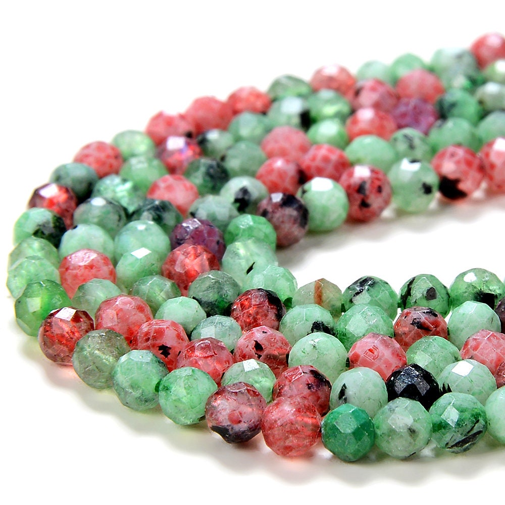 3mm Natural Ruby Zoisite Gemstone Grade Aaa Micro Faceted Round Loose Beads 15 Inch Full Strand (80016261-p53)