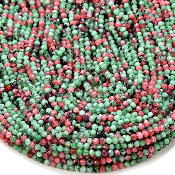 3mm Natural Ruby Zoisite Gemstone Grade Aaa Micro Faceted Round Beads 15 Inch Full Strand Bulk Lot 1,2,6,12 And 50 (80016261-p53)