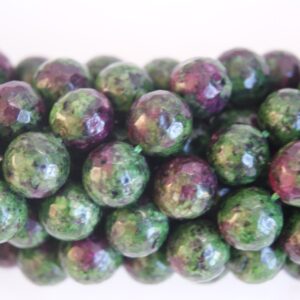 Ruby Zoisite 4mm 6mm,8mm,10mm 12mm Faceted Round Shaped Gemstone Bead -15 inch strand