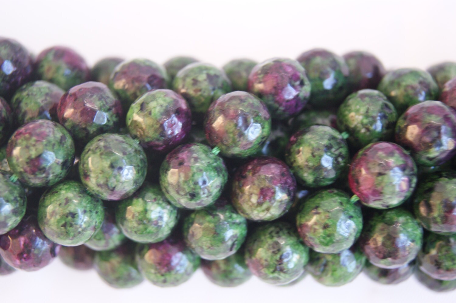 Ruby Zoisite 4mm 6mm,8mm,10mm 12mm Faceted Round Shaped Gemstone Bead -15 Inch Strand