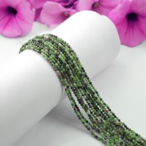 4mm Faceted Ruby Zoisite Rondelle Beads For Jewelry Making (12-inch Strand)
