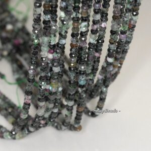 4x3mm Dark Ruby Zoisite Gemstone Grade B Faceted Rondelle Loose Beads 16 Inch Full Strand (90192083-341)