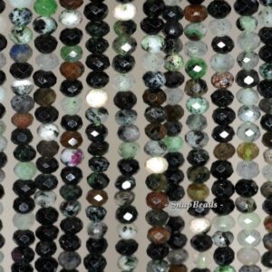 5x3mm Dark Ruby Zoisite Gemstone Grade B Faceted Rondelle Loose Beads 7.5 Inch Half Strand (90191940-343)