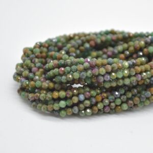 Ruby Zoisite Gemstone Faceted Round Beads - 2mm, 3mm Sizes - 15" Strand | Gemstone Beads For Jewellery Making