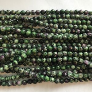 ruby zoisite faceted round 4mm 6mm 8mm 10mm 12mm gemstone Bead -15 inch strand