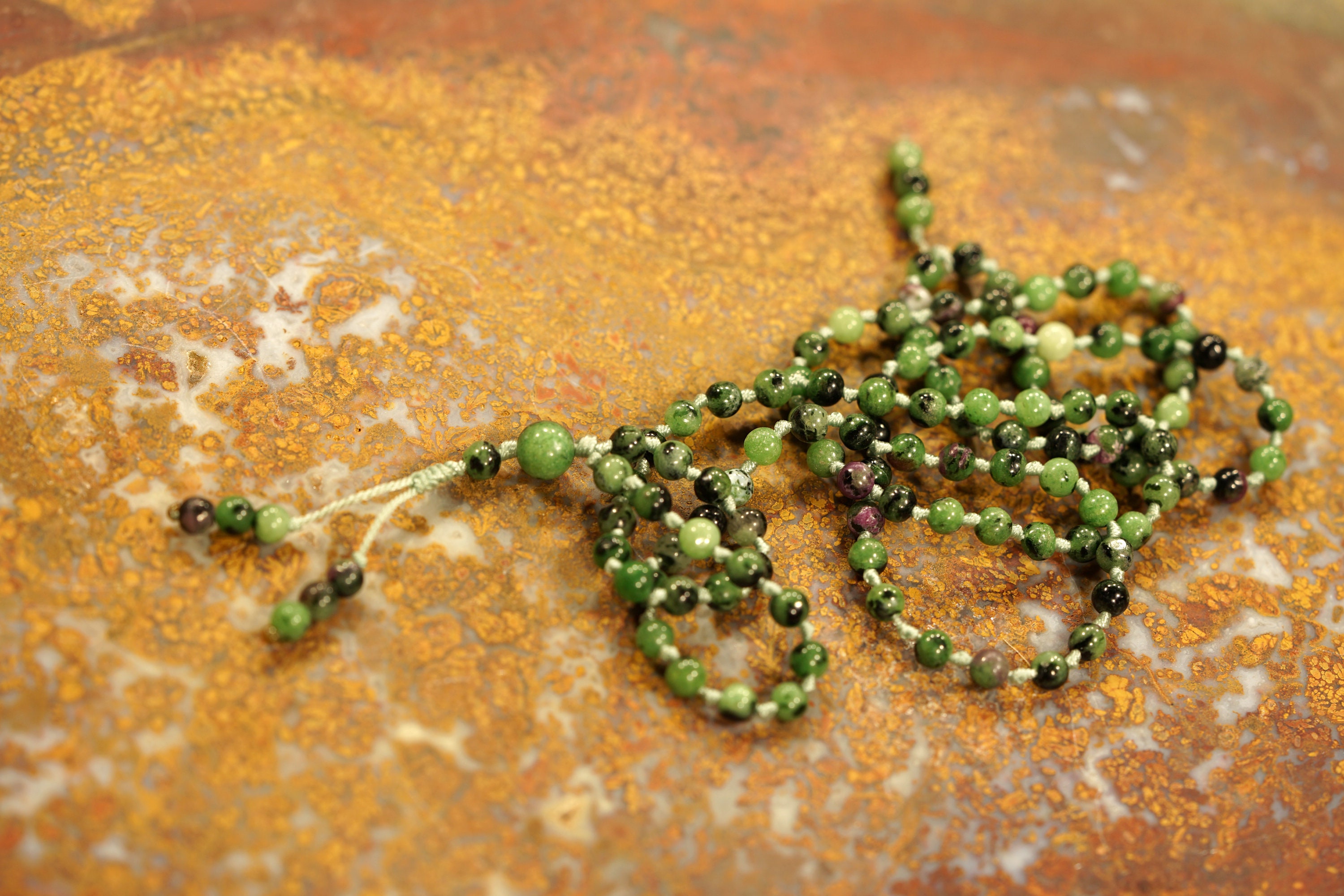 Ruby Zoisite Necklace • 4mm • Ruby In Zoisite Mala • Dainty Ruby In Zoisite Necklace • 108+1 • Ruby In Zoisite Mala Beads • 2819