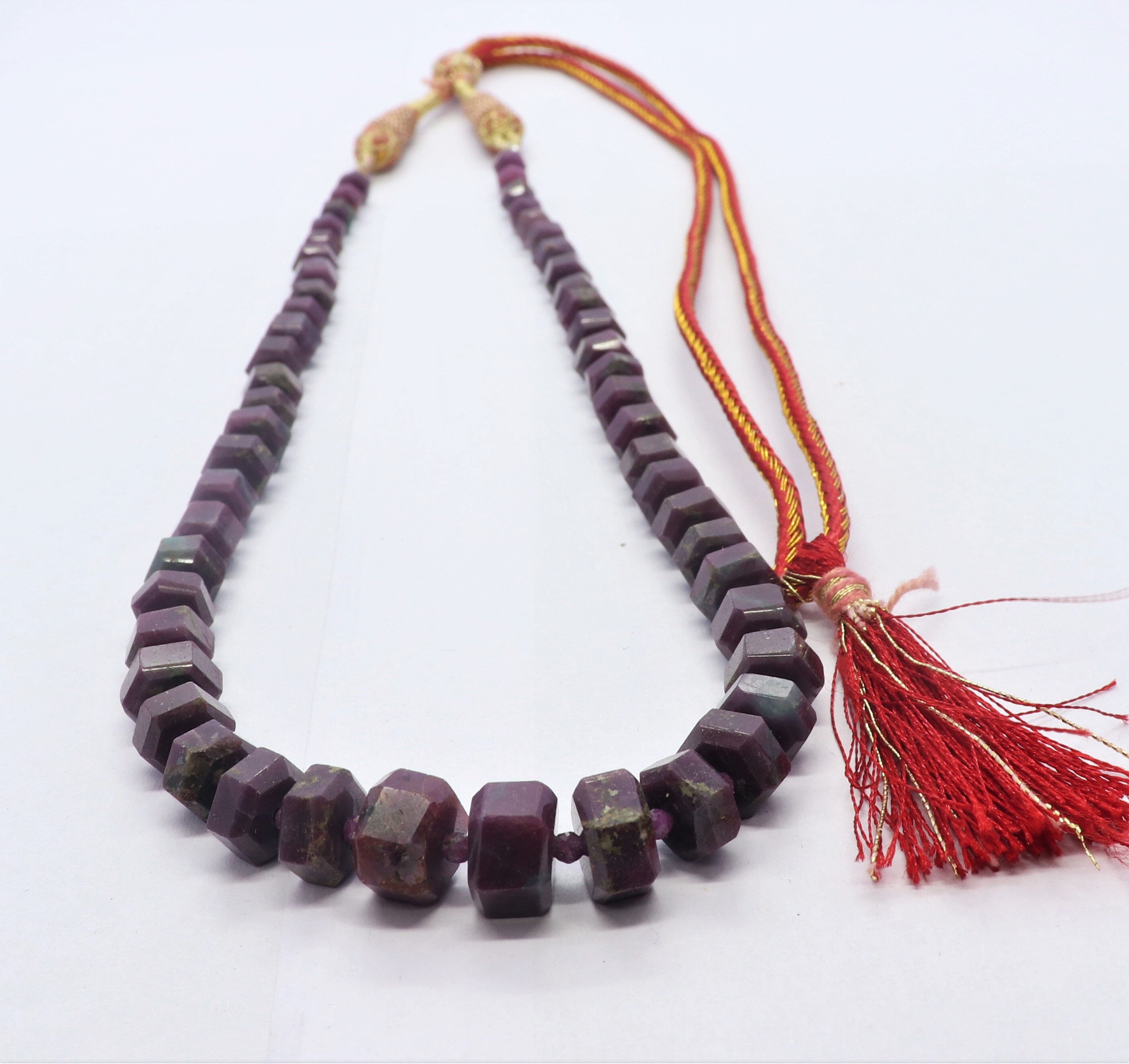 Aaa Ruby Zoisite Faceted Bolt Shape Beads, Ruby Zoisite Disc Shape Beads, Zoisite Beads, 14 Inch Ruby Zoisite Wheel Cut Beads Necklace