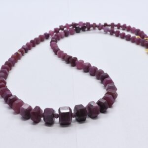 AAA Ruby Faceted Bolt Shape beads, Natural Ruby Disc shape beads, Ruby beads, 19 Inch+ fish lock Ruby zoisite wheel cut beads necklace