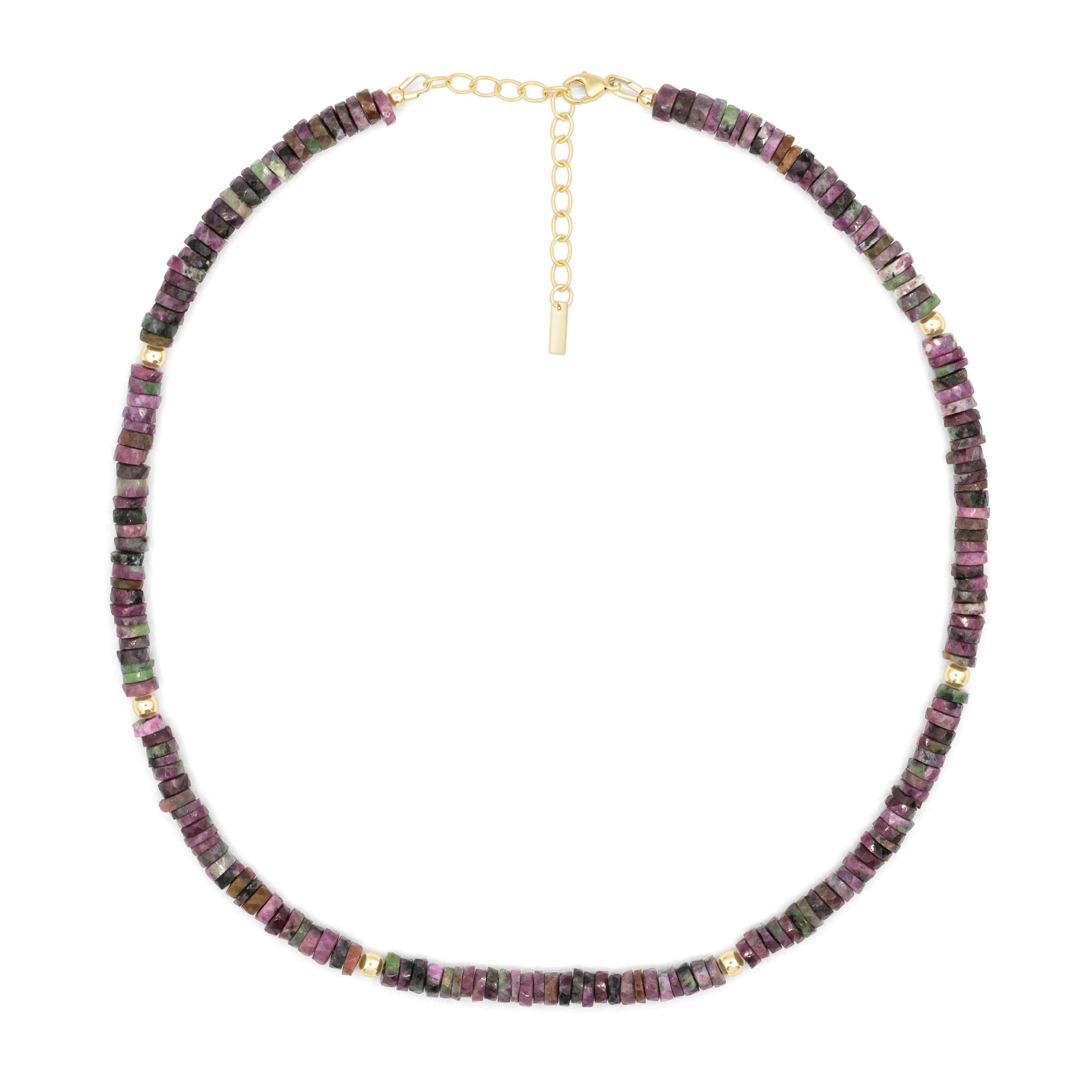 Ruby Zoisite Necklace Faceted Heishi – Green Gemstone Necklace, 14k Gold Filled, Unique Ruby Stone Jewelry Ruby Zoisite Necklace Faceted Heishi – Green Gemstone Necklace, 14k Gold Filled, Unique Ruby Stone Jewelry