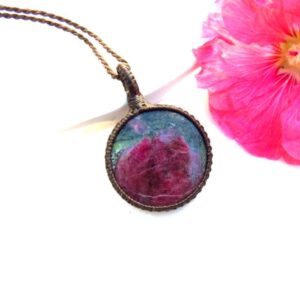 Ruby Zoisite Necklace, Ruby Zoisite Gemstone, Mothers Day Gift Idea, Christmas Gift Ideas, Gemstone Necklace, Macrame Necklace, Ruby Jewelry