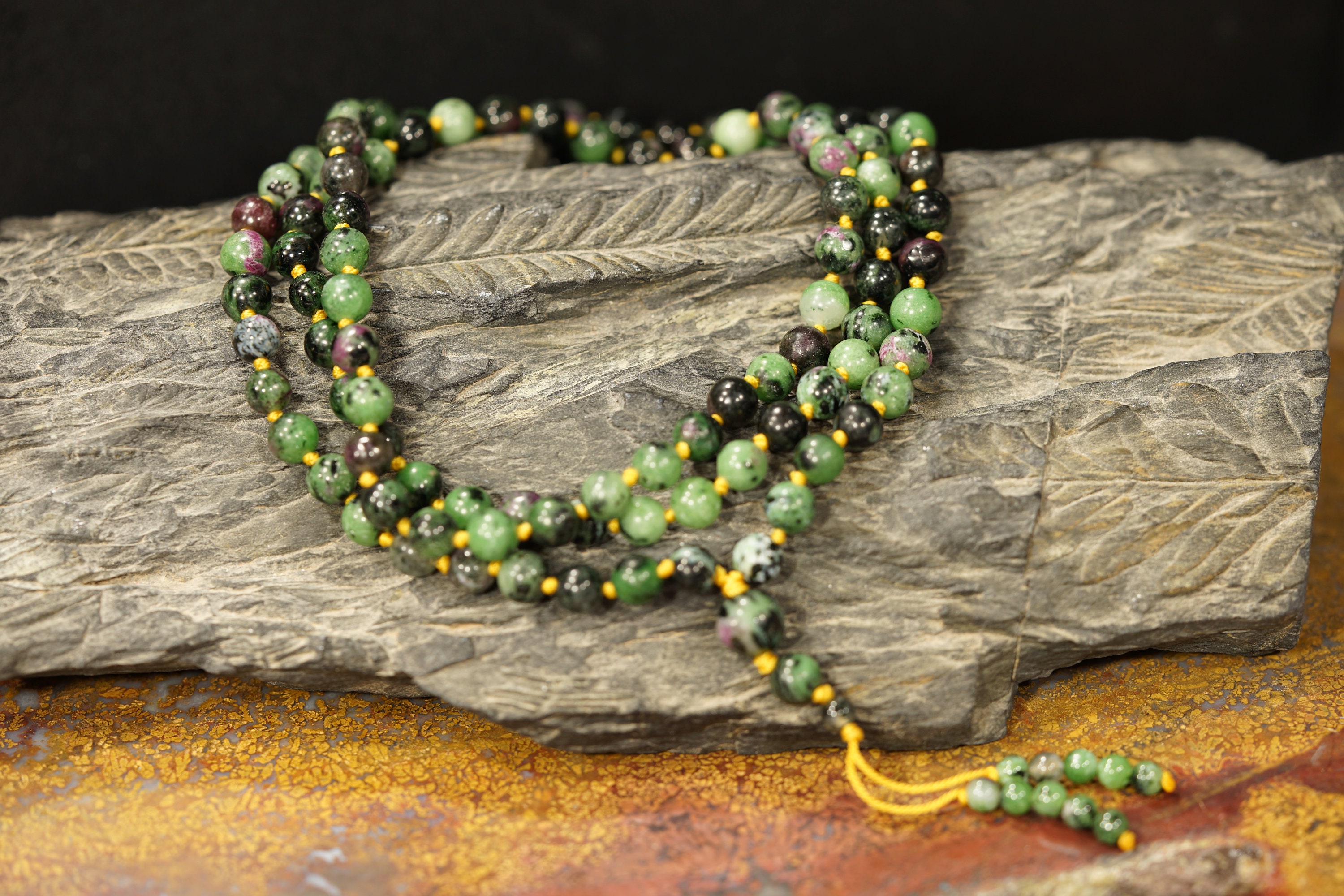 Ruby Zoisite Mala • Knotted Mala • 108+1 • Ruby Zoisite Necklace • 4mm • 6mm • 8mm • Ruby Zoisite Jewelry • Beaded Jewelry • 4603