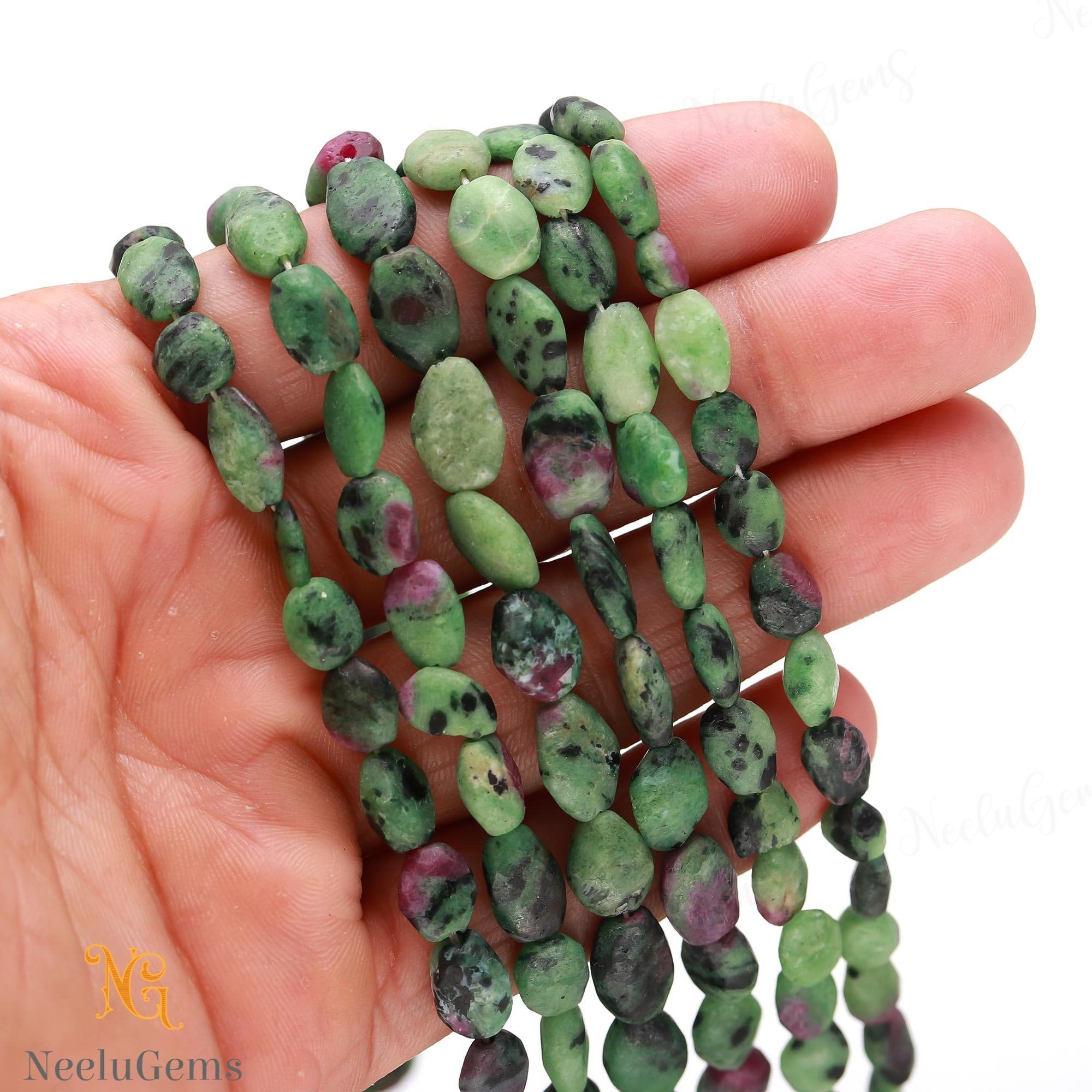 Aaa+ Ruby Zoisite Faceted Oval Beads,natural Ruby Zoisite Briolette Oval Beads,13"gemstone Beads For Handmade Jewelry & Craft Making