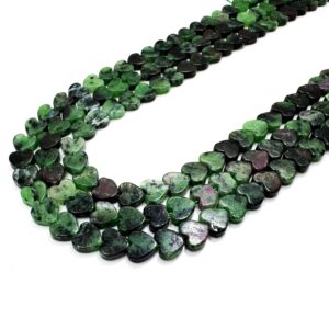 Ruby Zoisite Heart Beads: Passion & Growth Gemstone Flat Heart Beads - 6mm - Pgs411