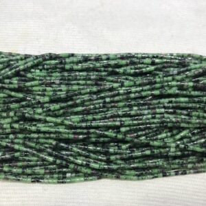Natural Ruby Zoisite 2x2mm Heishi Genuine Gemstone Tube Loose Beads 15 inch Jewelry Supply Bracelet Necklace Material Support Wholesale