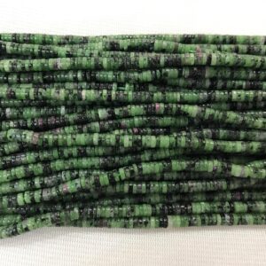 Natural Ruby Zoisite 4mm Heishi Genuine Gemstone Loose Beads 15 inch Jewelry Supply Bracelet Necklace Material Support Wholesale