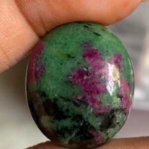 New Brand- Natural Ruby Zoisite Oval Shape Gemstone Beads Cabochon, 20/23mm Flat Back Cabochon Stone For Making Jewelry, Wholesale Beads