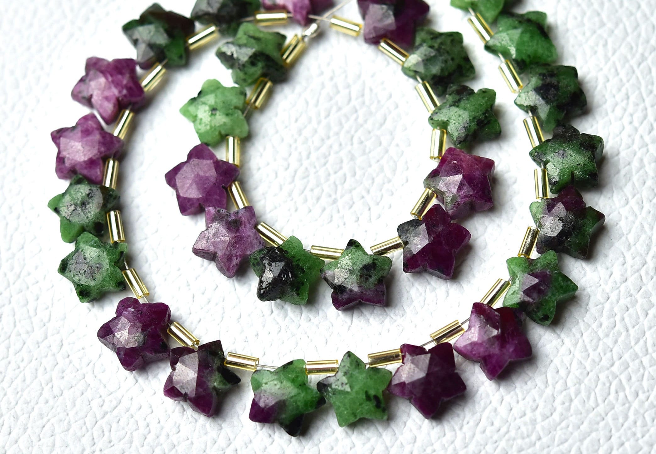 Ruby Zoisite Star Beads Pair 10mm Faceted Carved Star Briolettes Gemstone Beads Star Beads Jewelry Matched Earring Beads 6,8,10pcs No5795