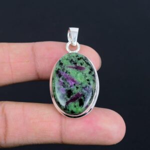 Ruby Zoisite 925 Sterling Silver Pendant - Handmade Gemstone Jewelry Ruby Zoisite 925 Sterling Silver Pendant - Handmade Gemstone Jewelry