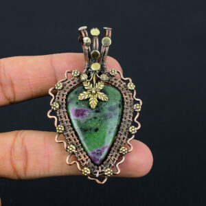 Ruby Zoisite Pendant Copper Wire Wrapped Pendant Copper Wire Jewelry Gemstone Pendant Handmade Pendant Gift For Her Ruby Zoisite Jewelry