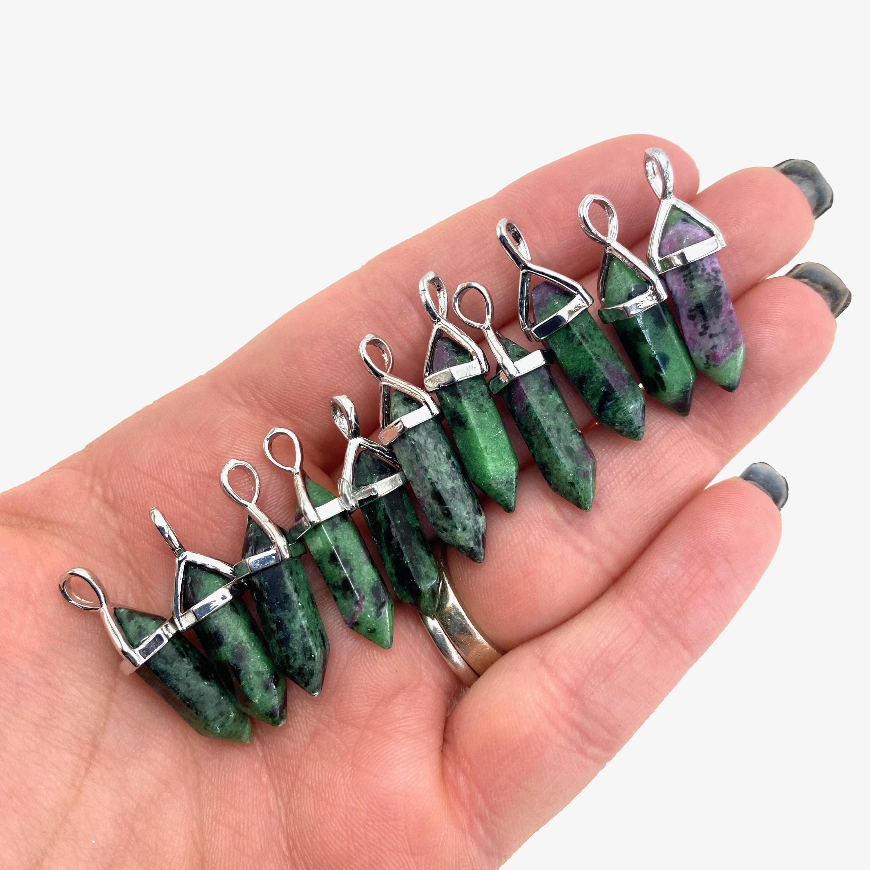 Ruby Zoisite Pendant, Dainty Ruby Zoisite Pendant, Gemstone Point Pendant, Ruby Zoisite Point Pendant, J-17 Ruby Zoisite Pendant, Dainty Ruby Zoisite Pendant, Gemstone Point Pendant, Ruby Zoisite Point Pendant, J-17